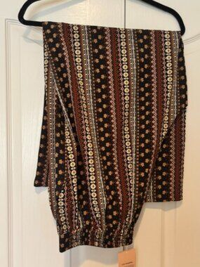 Bloomchic Boho Geometric Pattern Wide-Leg Pants  1X 14/16